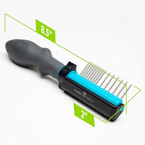 FURminator 2-in-1 Doodle Grooming Tool for Dogs, 1 Count, Dematting Tool with Comb for Mats, Tangles & Maintenance on Curly, Long, Silky & Wiry Coats
