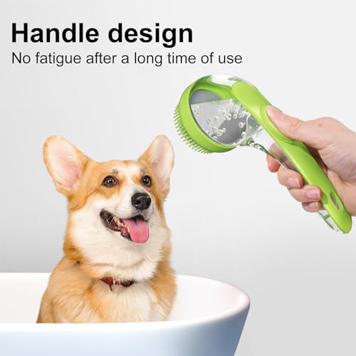 Dog Bath Brush – Shampoo Scrubber, Built-In Soap Dispenser Tool, Gentle Silicone Massage Design, Effective Washer, Easy Grip Cleaning Accessory | Dog bathing time, long haired puppy wash