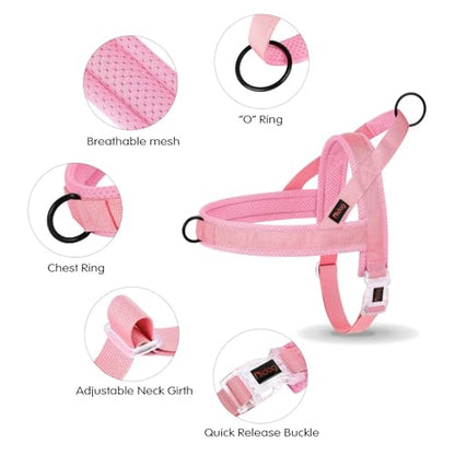 Didog No Pull Dog Harness with Breathable Mesh Padded, Quick Fit & Easy on Dog Vest Harness for Small Medium Large Dogs Training Walking(Pink,S) - color: Pink, size: S:Chest 18-24", Fit 17-30 lbs