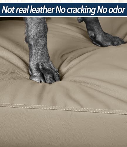 Waterproof Dog Bed for Crate Pad, Leather Pet Mat with Wipeable Removable Cover, Large Size Crate Mat - color: brown, size: 46"L x 28"W x 3"Th