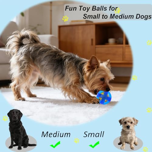 Indestructible Dog Balls 3.5 Inch Tough Chew Toys for Aggressive Chewers | Durable Blue Rubber Treat Dispensing Puzzle Dog Ball, Interactive Dual-Use Toy for Chewing, Feeding & Puppy Teething Relief - color: Blue