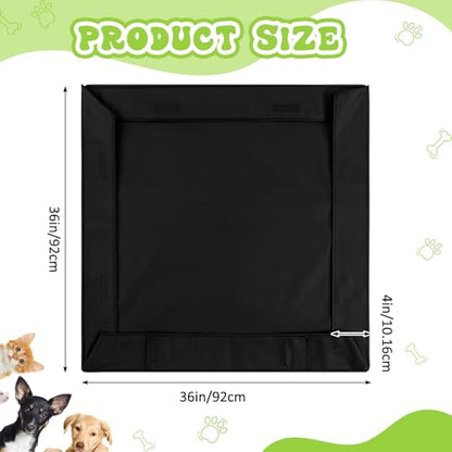 Marsui Dog Playpen Bottom Pad Fits for 36 Inch 4 Panels Pet Exercise Mat Puppy Crate Pad Reusable Washable Pet Training Pee Mat Hoop and Loop Design, Playpen Not Included (Black,Solid Color) - color: Black, style: Solid Color