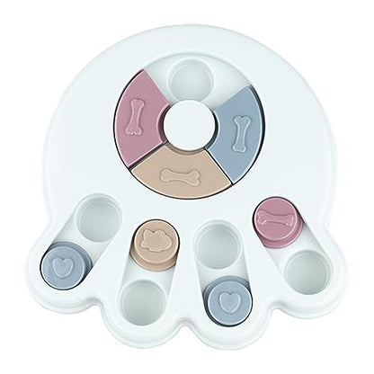 Round Dog Puzzle Toy – Interactive Slow Feeder with Sliding Parts for Brain Training