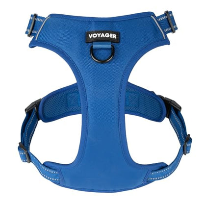 Voyager Dog Harness Dual Leash Attachment No-Pull Control Adjustable Soft but Strong Pet Harness for Medium and Large Dogs with 3M Reflective Technology, Royal Blue Lattice Nylon, S (Chest: 16-20") - color: Royal Blue Lattice Nylon, size: S (Chest: 16 - 2