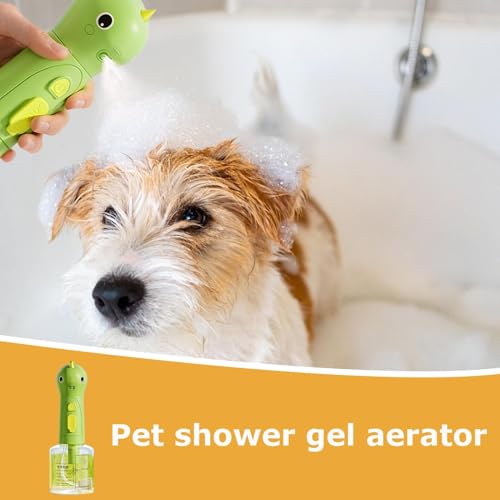 Electric Foaming Shampoo Dispenser for Dog and Cat, Dog Soap Dispenser - 2-in-1 Dog Soap Holder, Rechargeable Soap Dispenser, Foamer for Pet Bathing, Bathroom, Kitchen Sink (Dinosaur, 1pc) - color: Dinosaur