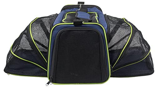 EliteField Expandable Soft Pet Carrier (3 Year Warranty, Airline Approved), Multiple Sizes and Colors Available (17" L x 11" W x 11" H, Navy Blue) - color: Navy Blue, size: 17.0"L x 11.0"W x 11.0"H