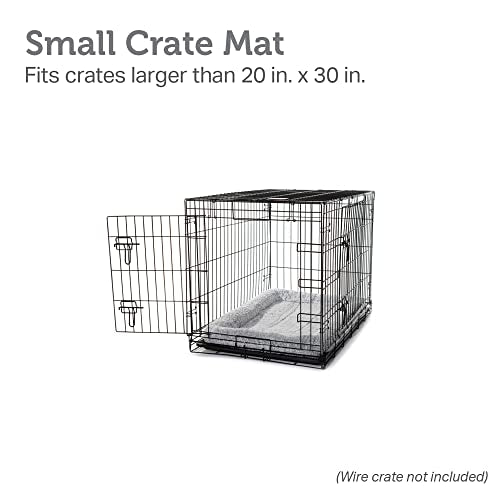 Friends Forever Bolster Dog Crate Mat 30 Inch, Washable Dog Crate Bed, Sherpa Fleece, Nova Grey - color: Nova Grey, size: 30"L x 19.25"W x 3"H, style: Crate Mat w/ Bolster