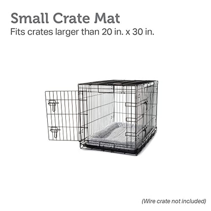 Friends Forever Bolster Dog Crate Mat 30 Inch, Washable Dog Crate Bed, Sherpa Fleece, Nova Grey - color: Nova Grey, size: 30"L x 19.25"W x 3"H, style: Crate Mat w/ Bolster