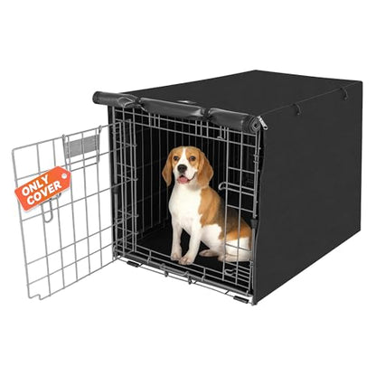 X-ZONE PET Double Door Dog Crate Cover - Polyester Pet Kennel Cover Fits 36 inches Wire Crate, Black - color: Black, size: 36.6"L x 23.0"W x 24.8"H