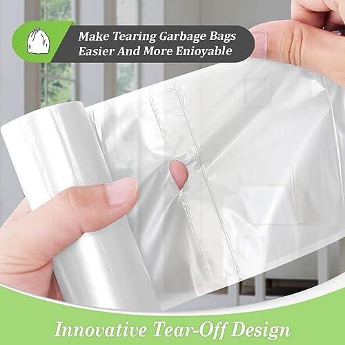 0.5 Gallon Mini 11" x 12" Small Clear Trash Bags, Tiny Bathroom Garbage Can Liners by Teivio, Small Plastic Bags for Desktop Trash Bin/Dog/Poop Car, Fit 2 Liters or Less Can (300 Counts, Clear) - size: 1 Count (Pack of 300)