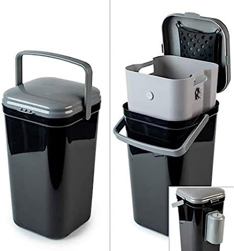 PetFusion Outdoor Pet Waste Disposal, Innovative Dog Poop Trash Can with Locking Handle, With Deodorizer, Built-in Poop Bag Holder, 5 Bags Included. | Built-in bag holder, keeps refills within reach, odor control, five bags included, secure lid design for