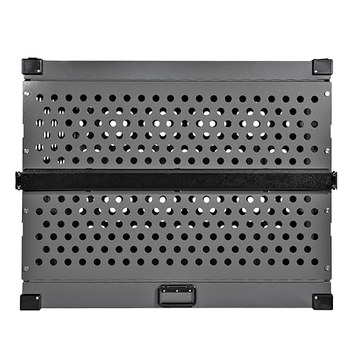 K9 Kennel Boss Aluminum Collapsible Dog Crate, Heavy Duty Folding Kennel - Large (Gray) - color: Gray, size: 41.6"L x 29.7"W x 33.9"H