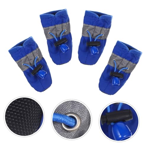 Baluue Waterproof Dog Boots Xs Small Dog Shoes 4 Pcs Set Non-Slip Outdoor Paw Protectors for All Seasons Rain Snow Hiking and Walking