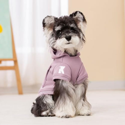 Koneseve Dog Hoodie & Cat Sweater, Warm Fleece Hooded Sweatshirt with Pocket for Small to Large Pets, Cozy Winter Outfit, Purple, S - color: Purple, size: S-(2~7lb) | Chest(~13")