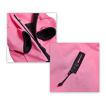 Blueberry Pet Windproof Waterproof Reflective Softshell Dog Jacket, Brink Pink, Size 18 - color: Brink Pink, size: Size 18