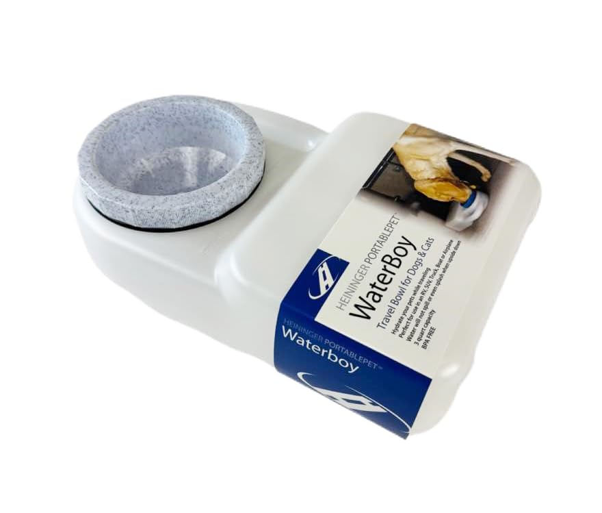 PortablePET Heininger Waterboy No Spill Travel Dog Bowl, 3 Quart Portable Pet Water Dish for Car, RV, Crate & Ex Pen, Mess-Free Design, Perfect for Road Trips, Camping, and On-The-Go Hydration | camping-kitchen-equipment