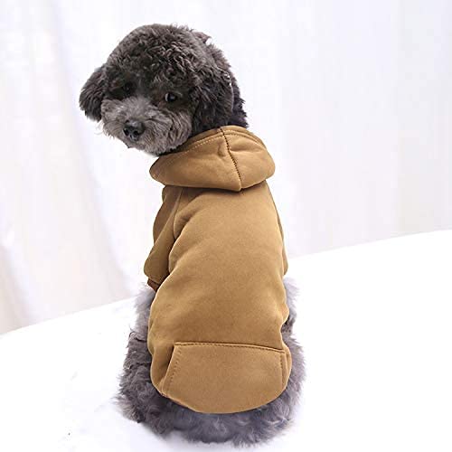 Idepet Dog Clothes Pet Dog Hoodies for Small Medium Dogs Chihuahua Clothes Warm Coat Jacket Autumn Puppy Outfits Dogs Clothing (M, Coffee) - color: Coffee, size: Medium