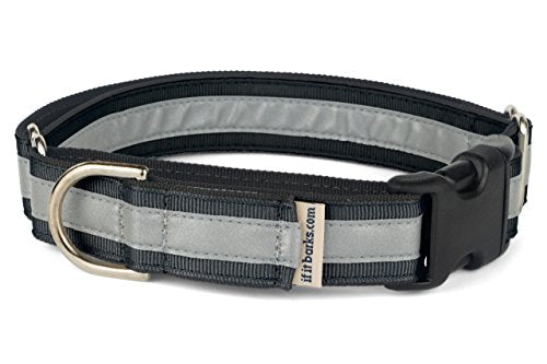 If It Barks 1" Reflective Martingale Collar with Quick Snap Buckle for Dogs, Adjustable, Made in USA,Small, Black - color: Black, size: Small w/Buckle