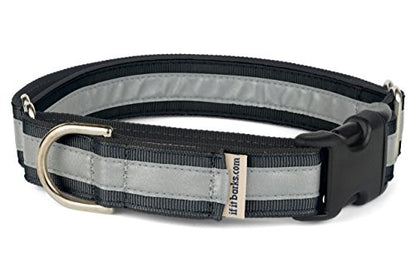 If It Barks 1" Reflective Martingale Collar with Quick Snap Buckle for Dogs, Adjustable, Made in USA,Small, Black - color: Black, size: Small w/Buckle