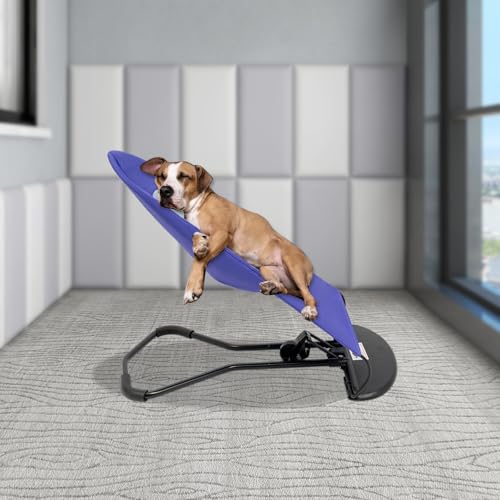 Pet Rocking Chair, Portable Dog Rocker Bed Chair 4 Modes Adjustments Pet Rocker Bed Washable Removable Small Dogs Cots Sofa Beds for Pets Under 33lbs/15Kg (Purple) - color: Purple