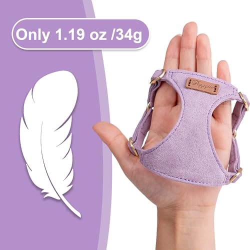 Puppytie No Pull XXS Puppy Harness with Multifunction Dog Leash,Soft Adjustable No Choke Escape Proof Pet Harness Vest,Light Purple,XXS - color: Purple, size: XXS(2.2-6lb）