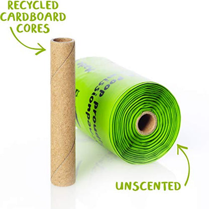 PLANET POOP Home Compostable Dog Poop Bags, Large Single Roll 300 Grab & Go, for Dogs Un-Scented Dog Waste Bags, Thick Leakproof Doggy Cat Bag, Plant-Based Pet Supplies - size: 300 Count (Pack of 1)