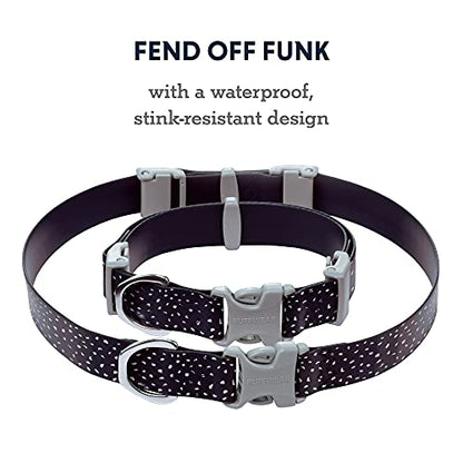 Ruffwear, Confluence Dog Collar, Waterproof Heavy Duty Quick Release Buckle, Odor-Resistant Easy Clean Adjustable TPU Webbing with & Silent ID Attachment, Midnight Blue, 14"-20" - color: Midnight Blue, size: 14"-20"