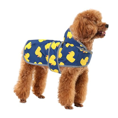 Dog Raincoat for Small Dogs Puppies Waterproof Jacket Hooded Rain Coats with Reflective Strips Leash Hole & Poncho Adjustable Fit (Duck,XS) - color: Blue Duck, size: X-Small