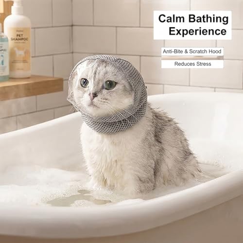 Adjustable Cat Muzzle for Grooming and Cat Nail Trimming Check,Biting Prevention, Pet Nail Clippers, Nail File. | Adjustable Cat Muzzle for Grooming