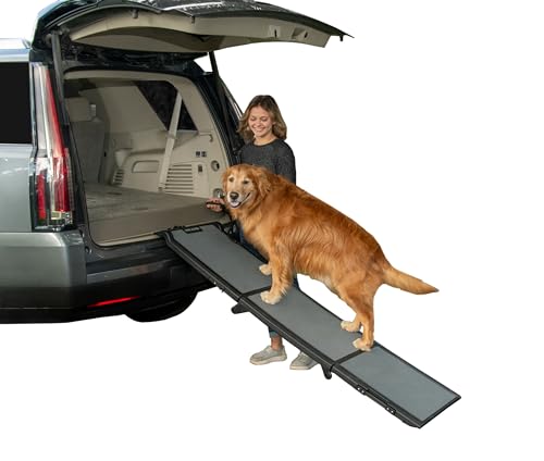 Pet Gear Full Length Wide Tri-Fold Pet Ramp - color: Black/Grey
