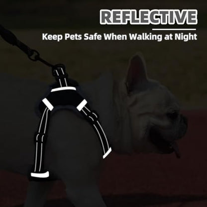 PUPTECK Dog Harness Small Sized Dog, Step in Adjustable Reflective Dog Vest Harness Escape Proof, No Pull Soft Padded Harness Easy Control, Black, S - color: Black, size: S (CHEST: 13"-18")