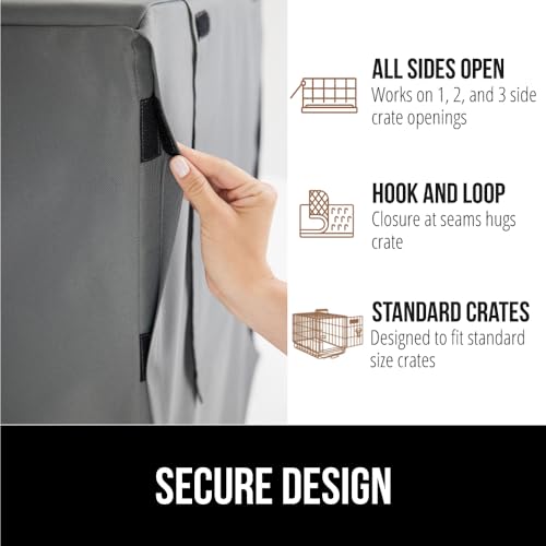 GORILLA GRIP Dog Crate Covers Compatible with Amazon Basics Dog Crates, All Sides Open, Privacy Cover Fits 36" Wire Kennel, Breathable Mesh Windows, Light Reducing Puppy Training Cage Topper, Gray - color: Gray, size: 36" X 23" X 25"