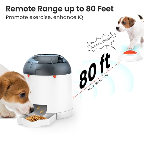 Potaroma Dog Puzzle Feeder Toy, Interactive IQ Training, Electronic Treat Dispenser, Automatic Rechargeable with Remote for Food Dispensing, All Breeds, 280ml Capacity (Pack of 2) - size: 280ml Pet Puzzle (Pack of 2)