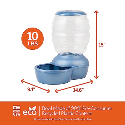Petmate Replendish Feeder Automatic Cat and Dog Feeder, Pearl Peacock Blue, 10 LB, Made in USA - color: Pearl Peacock Blue, size: 10 LB