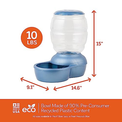 Petmate Replendish Feeder Automatic Cat and Dog Feeder, Pearl Peacock Blue, 10 LB, Made in USA - color: Pearl Peacock Blue, size: 10 LB