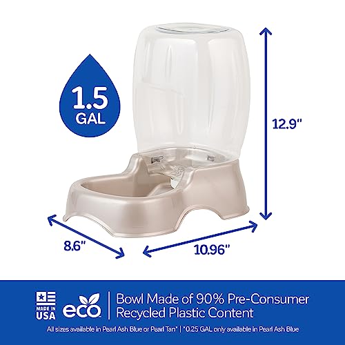 Petmate Pet Cafe Cat and Dog Water Dispenser - Water Bowl for Cats and Dogs, USA Made, 1.5 GAL, Pearl Tan - color: Pearl Tan, size: 1.5 GAL