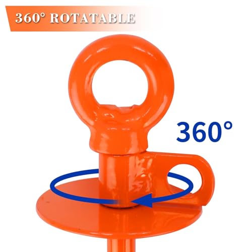 15'' Dog Tie Out Stake for Large Dogs up to 220lbs Heavy Duty Screw-in Dog Stakes for Yard, Beach Camping Outside Ground Stakes for Dog Cable, Leashes, Dog Ground Anchor with 360° Swivel