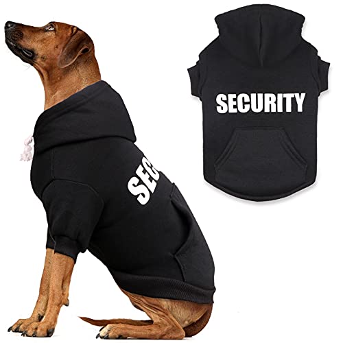 Security Dog Sweater Soft Brushed Fleece Clothes Hoodie Sweatshirt with Pocket Dog Sweaters for Large Dogs(XL) - size: X-Large