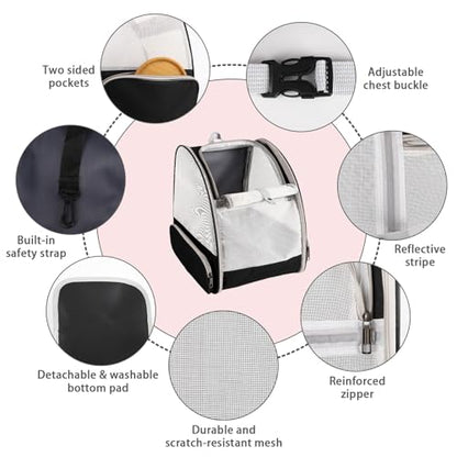 Cat Backpack Carrier,Pet Carrier Airline Approved for Small Dog Cat Puppy Kitten Bunny,Ventilated Mesh Design Animal Backpack for Hiking Camping Travel Bag (Black) - color: Black
