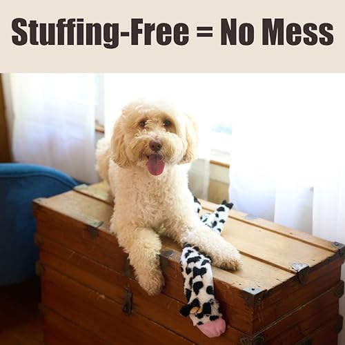 SPOT Skinneeez Crinklers Cow 23-Inch Stuffing-Free Squeaky Dog Toy – Interactive Plush Toy for Medium & Large Dogs – Mess Free Play for Light & Moderate Chewers - style: Large Cow