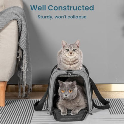 Petsfit Cat Carrier Dog Carriers Airline Approved, 18 x 11 x 11 Soft-Sided Pet Carrier, 3 Carrying Ways, Lightweight, Breathable, Escape Proof, with Adjustable Shoulder Strap and Soft Cushion - color: Z-Gray, size: 18.0"L x 11.0"W x 11.0"H