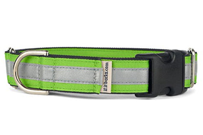 If It Barks 1" Reflective Martingale Collar with Quick Snap Buckle for Dogs, Adjustable, Made in USA,Small, Apple Green - color: Apple Green, size: Small w/Buckle