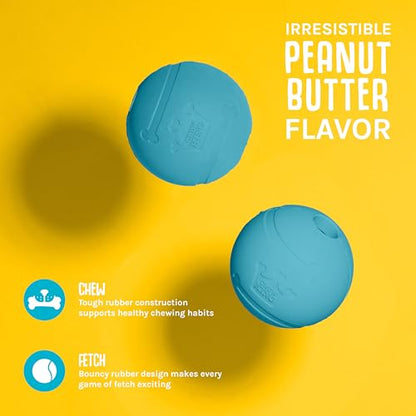 Chew King Flavored Rubber Ball Collection, 3 Inch Peanut Butter Flavor Rubber Balls 2-Pk - color: F) 3" 2-Pack (Peanut Butter)