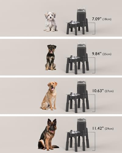 CZPET Dog Water Dispenser Stand, Holder for Pet Automatic Feeders, Width and Height Adjustable Elevated Stand for Pet Feerders, Suitable for Large Dogs [Stand Only] - size: H: 7.09-11.42'', W: 6.1*9.8''-8.5*14.57''