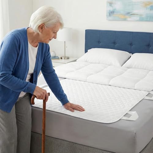 RMS Ultra Soft 4-Layer Washable and Reusable Incontinence Bed Pads with 4 Convenient Handles to Assist in Home Health Care, 34X36 Inch - size: 34 x 36 Inch with handle