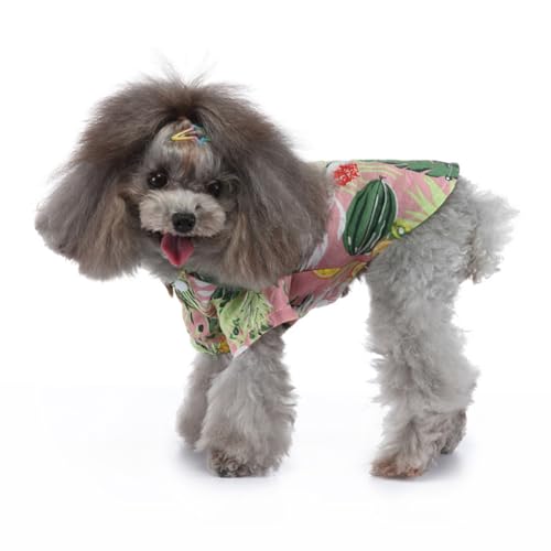Tangpan Daisy Tropical Print Pet Dog Shirt Puppy Summer Hawaiian Beach Polo Shirts Clothes (Z Pink,XS) - color: Z Pink, size: X-Small