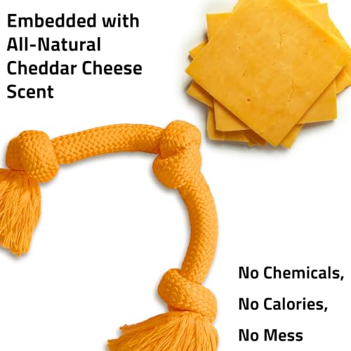 Playology Dog Toys | Dri-Tech Rope Tug of War Dog Toy for Tough Chewers | Cheddar Cheese Scented Jumbo Tug Rope Toys for Large Dogs - size: Jumbo, style: Cheddar Cheese
