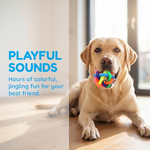 Dog chew Toys, Suitable for Teething Pets, Durable, and Good for Dental Cleaning. Interactive Dog Toys for Small, Medium, and Puppy chewers. - color: Bell ball