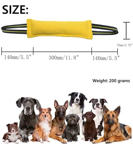 Clysoru Tug Toy for Dogs Tug of War Dog Toy with 2 Strong Red Band Handles Lasting Training Equipment Puppy to Large Dogs Interactive Toy Best for Tug of War Pull Indestructible Rope Toys (Yellow) - color: yellow