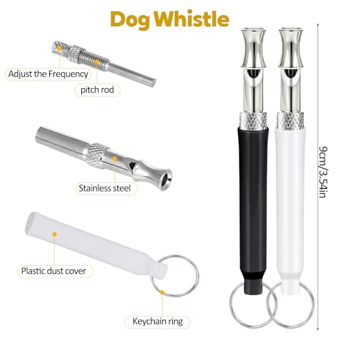 2Pcs Dog Whistle, Dog Whistle to Stop Barking Neighbors Dog Adjustable Dog Training Whistle with Lanyard
